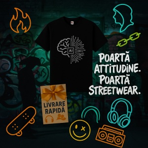 Tricou AI inteligenta artificiala nu antreneaza creierul Negru, Copii | Dama | Barbat - Img 11