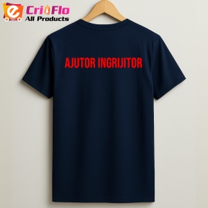 Tricou AJUTOR INGRIJITOR, Personalizat | Unisex Dama si Barbat, Albastru Inchis - Img 2