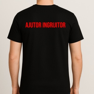Tricou AJUTOR INGRIJITOR, Personalizat | Unisex Dama si Barbat, Negru