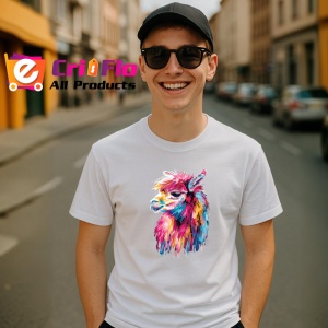 Tricou Alapca in stil pop art fundal alb Copii | Dama | Barbat - Img 5