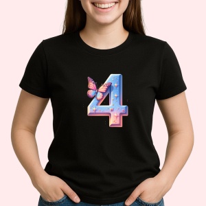 Tricou Alfabet Cifra 3 cu Stitch Roz fericit, explozie de culori, Negru, Unisex Dama si Barbat | Copii - Img 3