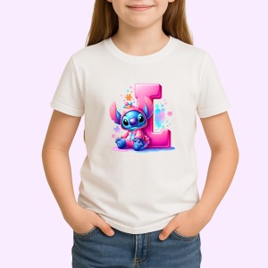 Tricou Alfabet Litera L , Alb, Unisex Dama si Barbat | Copii