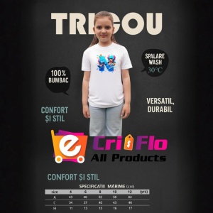 Tricou Alfabet Litera N cu Lilo si Stitch albastru, veselie mare, Alb, Unisex Dama si Barbat | Copii - Img 8