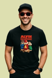 Tricou Alvin and the Chipmunks veveritele muzicale in aventuri haioase, Copii | Dama | Barbat , tricou negru - Img 4