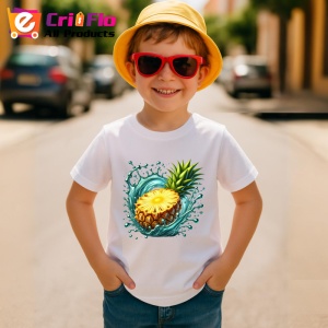 Tricou Ananas si explozie exotica, Fructe, Copii | Dama - Img 3