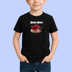 Tricou Angry Birds pasari furioase in confruntari cu porcii verzi, Copii | Dama | Barbat , tricou negru - Img 2