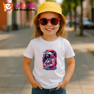 Tricou Astronaut colorat in spatiu cu fum roz albastru Copii | Dama | Barbat - Img 11