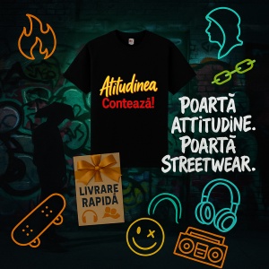 Tricou Atitudinea Conteaza mereu Negru, Copii | Dama | Barbat - Img 3