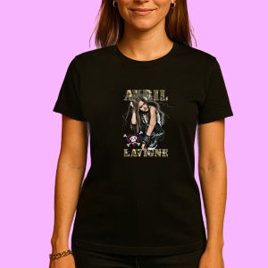 Tricou Avril Lavigne - Grunge Pose, muzica Pop Punk, Dama | Barbat | Copii, Culoare Negru - Img 3