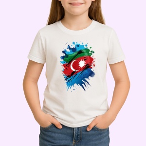 Tricou Azerbaijan Steag Splash Art, Copii | Dama | Barbat - Img 3