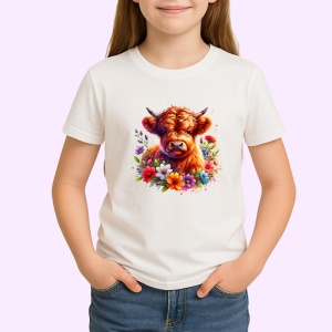 Tricou baby cow with daisies, vitel printre margarete, Copii | Dama | Barbat - Img 3