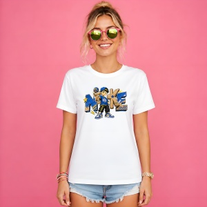 Tricou Baiat Anime Kendama Stil Urban Albastru Auriu Street Fashion, din bumbac 100% Copii | Dama | Barbat - Img 3