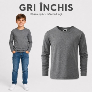 Tricou Băieți Mânecă Lungă din Bumbac 100% bluza simpla copii - Img 10