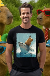 Tricou Barbat CapyBara - Calareste un rechin