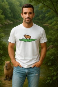 Tricou Barbat CapyBara - pe crocodil