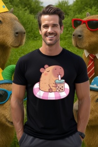 Tricou Barbat CapyBara - pe un colac - Img 4