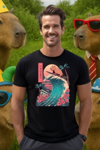 Tricou Barbat CapyBara - Surfing big wave - Img 4