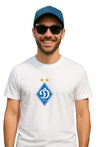 Tricou barbat cu logo stema FC Dynamo_Kyiv Ucraina , din bumbac 100% - Img 3