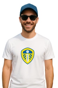 Tricou barbat cu logo stema Leeds United F.C .Anglia , din bumbac 100% - Img 3
