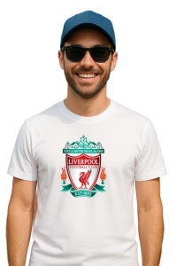 Tricou barbat cu logo stema Liverpool FC Anglia , din bumbac 100%