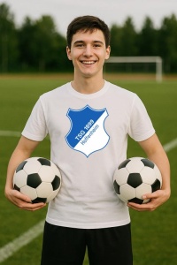 Tricou barbat cu logo stema TSG Hoffenheim Germania , din bumbac 100% - Img 8