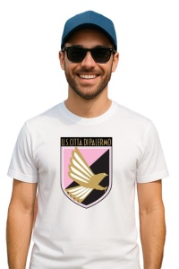 Tricou barbat cu logo stema US Città di Palermo Italia , din bumbac 100% - Img 3