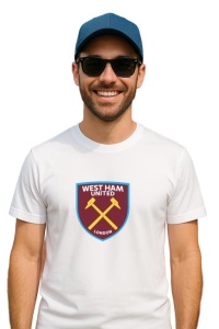 Tricou barbat cu logo stema West Ham United FC Anglia , din bumbac 100%