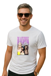 Tricou barbat Kpop cu trupa BLACK PINK LISA music Coreean 154 - Img 2