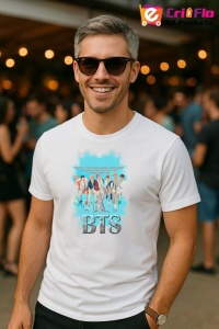 Tricou barbat Kpop cu trupa BTS 2 music Coreean 179 - Img 3