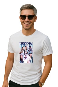 Tricou barbat Kpop cu trupa HAERIN music Coreean 214 - Img 2