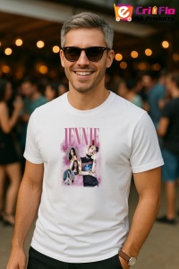 Tricou barbat Kpop cu trupa JENNIE music Coreean 223 - Img 4