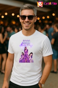 Tricou barbat Kpop cu trupa JISSO PURPLE music Coreean 238 - Img 4