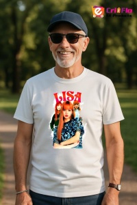 Tricou barbat Kpop cu trupa LISA 2 music Coreean 255 - Img 1