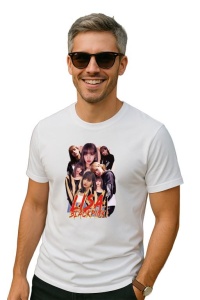 Tricou barbat Kpop cu trupa lisa 5 music Coreean 258 - Img 2
