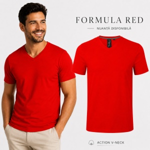 Tricou Bărbat Malfini Action V-Neck 700, 95% Bumbac, 5% Elastan, Guler în V, Slim Fit, 6 Culori, Mărimi S–2XL - Img 14