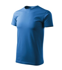 Tricou pentru barbati basic din bumbac de culoare albastru azuriu