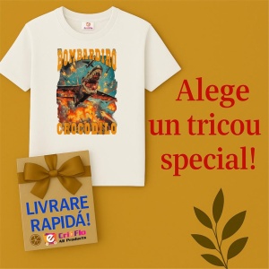 Tricou Barbat Tralalero Tralala cu personajul Bombadiro Crocodilo Meme Crocodilo Fire - Italian Brainrot - Img 7