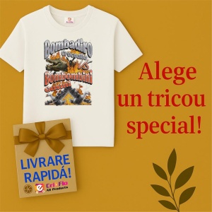 Tricou Barbat Tralalero Tralala cu personajul Bombadiro VS Gusini Funny Italian Brainrot Meme Graphic - Img 7