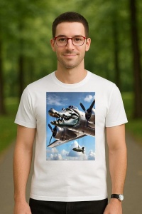 Tricou Barbat Tralalero Tralala cu personajul Bombardino Crocodilo - Italian Brainrot Meme (1) - Img 4