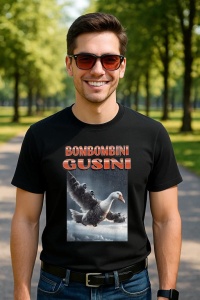 Tricou Barbat Tralalero Tralala cu personajul Bombombini Gusini Funny Italian Brainrot Meme Graphic (1) - Img 4