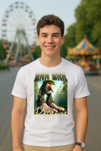 Tricou Barbat Tralalero Tralala cu personajul Brr Brr Patapim Italian Brainrot Meme Forest Monkey Bootleg - Img 5