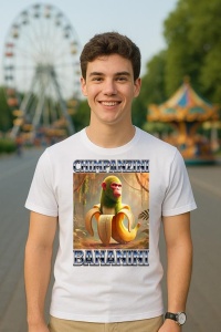 Tricou Barbat Tralalero Tralala cu personajul Chimpanzini Bananini - Italian Brainrot Meme