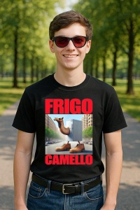 Tricou Barbat Tralalero Tralala cu personajul Frigo Camello - Italian Brainrot Meme