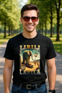 Tricou Barbat Tralalero Tralala cu personajul Lirili Larila Funny Italian Brainrot Meme Cactus Elephant - Img 5