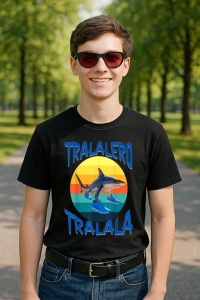 Tricou Barbat Tralalero Tralala cu personajul Tralalero Tralala Funny Italian Brainrot Meme
