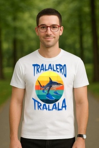 Tricou Barbat Tralalero Tralala cu personajul Tralalero Tralala Funny Italian Brainrot Meme - Img 3