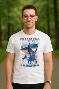 Tricou Barbat Tralalero Tralala cu personajul Tralalero Tralala Bootleg Brainrot Italian Brainrot Meme (4) - Img 4