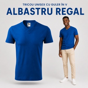 Tricou Bărbat Unisex Malfini 102 cu Guler în V, 100% Bumbac, 160 g/m², Mărimi XS–3XL - Img 20
