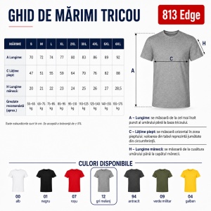 Tricou bărbătesc Malfini Edge 813, 190 g/m², guler rotund, S–6XL, 7 culori disponibile - Img 3