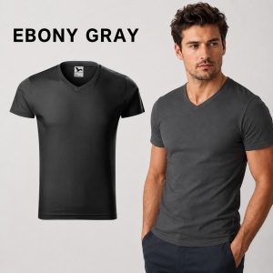 Tricou Bărbați cu Guler în V, 100% Bumbac, Slim Fit, 180 g/m², 14 Culori, Mărimi S–3XL - Img 21